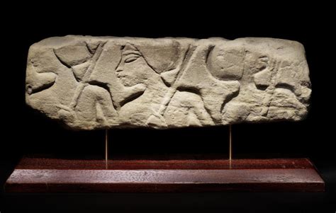 An Egyptian Sandstone Relief Fragment Karnak Amarna Period Circa 1353