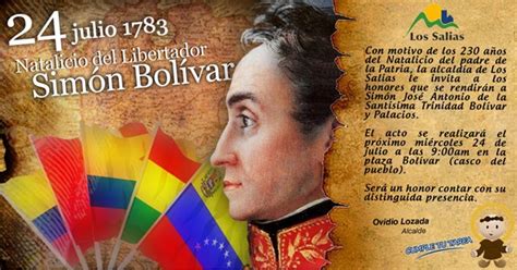 Alcaldía Los Salias 24 De Julio De 1783 Natalicio Del Libertador SimÓn BolÍvar