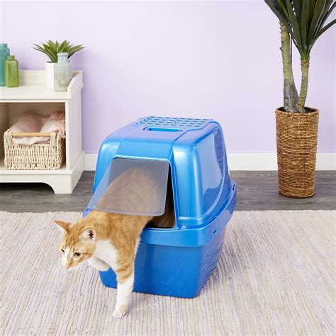 Van Ness Enclosed Sifting Cat Litter Pan Giant Blue