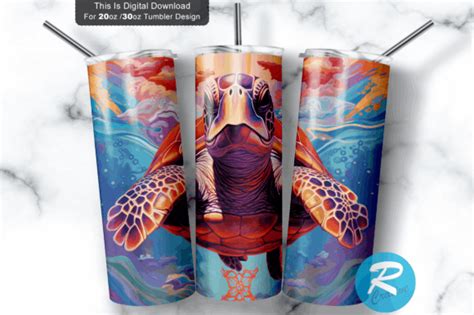 Sea Turtle Water 20 Oz 30 Oz Skinny Graphic By Regulrcrative