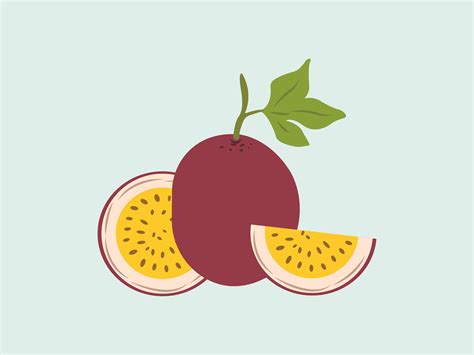 Passion Fruit Icon Cartoon Vector Design Graphic By 1tokosepatu