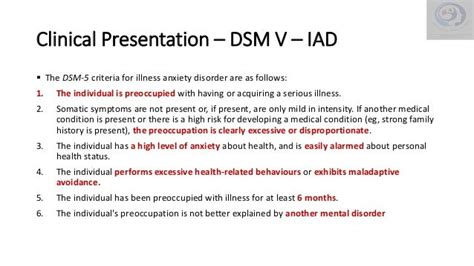 Illness Anxiety Disorder Dsm 5 Criteria