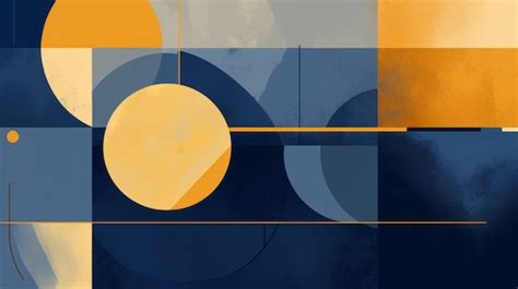 Premium AI Image | Abstract Design With Blue And Yellow Geometric Shapes