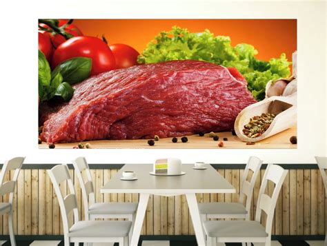 Painel Adesivo Açougue Carne 1 1mx50cm Fazemos Sob Medida