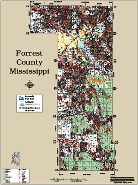 Forrest County Mississippi 2015 Wall Map, Forrest County Parcel Map ...