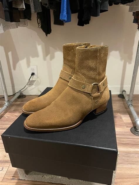 Saint Laurent Paris Nut Suede Harness Wyatt Boots Grailed