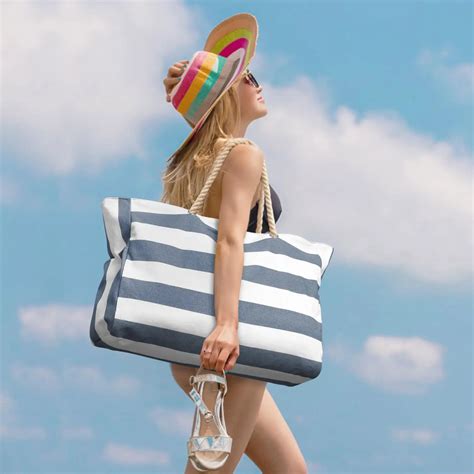 Fashional Durable Large Waterproof Tote Bag With Zipper Beach Bags