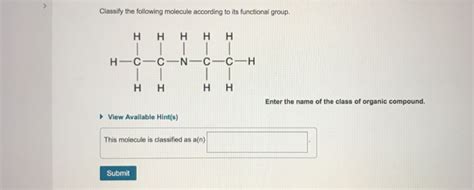 Solved Classify The Following Molecule According To Its Chegg