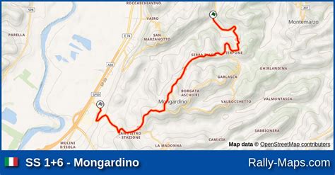 SS 1 6 Mongardino Stage Map Rally Dei Vini E Del Palio 1989