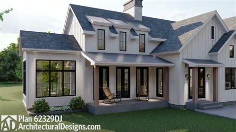 Magnificent 4 Bedroom Modern Farmhouse Plan 62329DJ With Sunroom YouTube