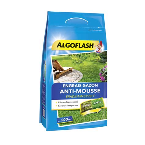 ENGRAIS GAZON ANTI MOUSSE ALGOFLASH 6 KG Jardinerie BONCAP