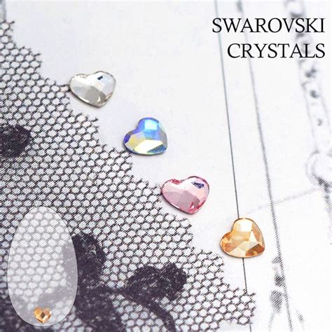 Swarovski 2808 Heart Flatback 4 Color 36mm Mini Size 8 Pcs