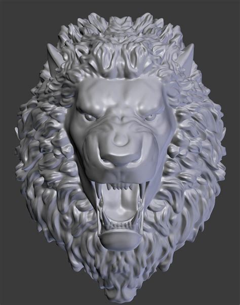 Lion Head 3D Model 24 Blend Obj Stl Free3D