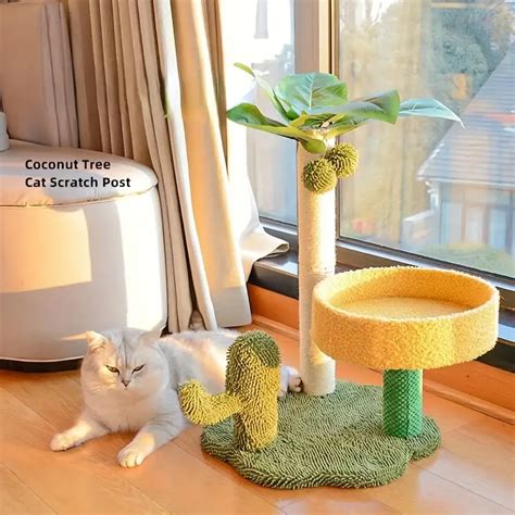 Small Cute Coconut Tree Cat Scratching Post Perfect Indoor Temu Australia