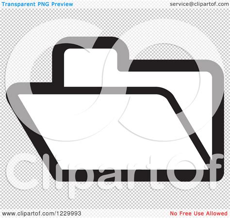 Clipart of a Black and White File Folder Icon - Royalty Free Vector ...