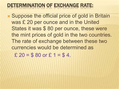 Mint Parity Theory Of Exchange Rate Determination Ppt