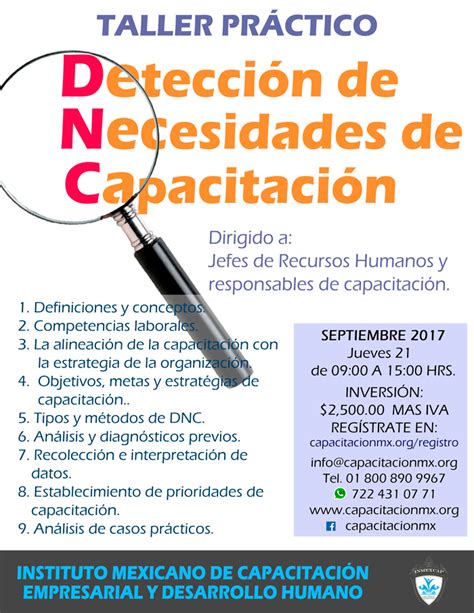 Detección De Necesidades De Capacitación Dnc Capacitación Consultoría Stps Plan De Capacitación