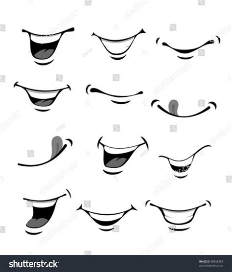 Juego de boca sonriente: vector de stock (libre de regalías) 99555662 ...