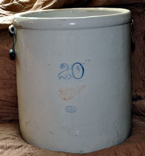 What Is A Vintage 20 Gallon Red Wing Crock With Bail Handles Can We