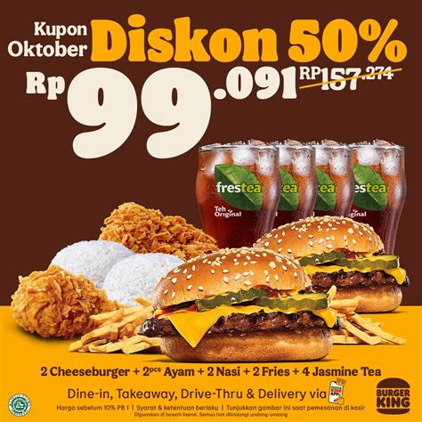 Promo Kupon Diskon Burger King Bulan Oktober