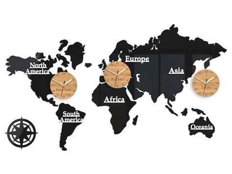 Large World Map Clock - Brigid Theodora