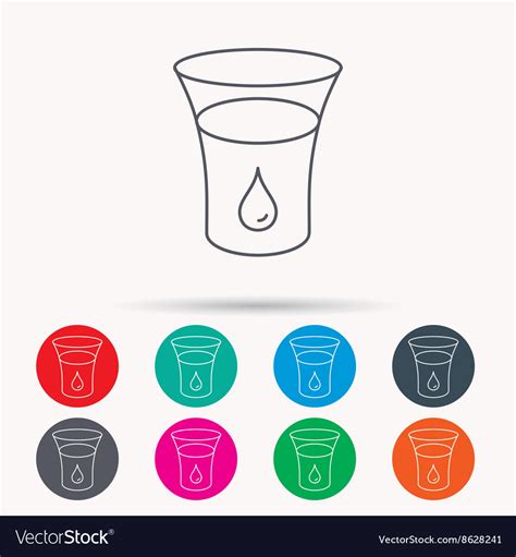 Glass Of Water Icon Drop Sign Royalty Free Vector Image