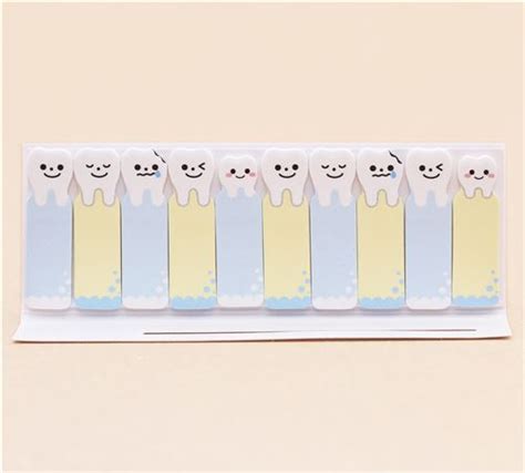 cute funny tooth slim bookmark stickers sticky notes by Mind Wave - modeS4u