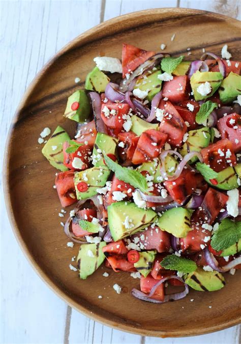 Grilled Watermelon And Avocado Salad Gluten Free Bbq Sides