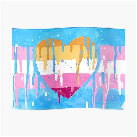 Trans And Lesbian Painted Pride Flag Poster For Sale By Lewin Wild Redbubble