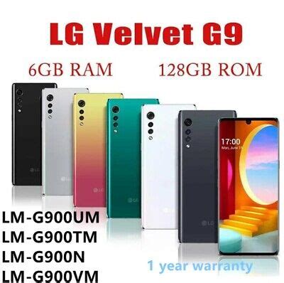 LG Velvet 5G LM G900UM LM G900TM LM G900N 128GB Unlocked Smartphone