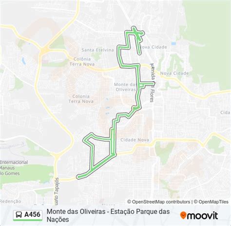 Rota da linha a456 horários paradas e mapas Monte Das Oliveiras