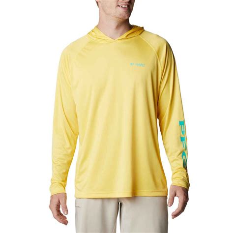 Columbia Mens Pfg Terminal Tackle Fishing Hoodie Sunglow M