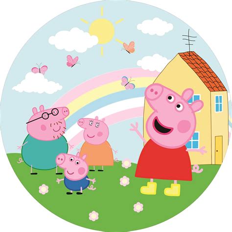 Painel Redondo Em Lona Decora O Tema Peppa Pig Shopee Brasil