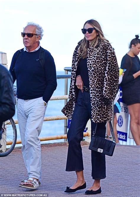 Elle Macpherson Sports Leopard Print Coat As She Steps Out With Gilles