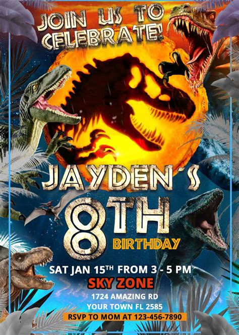 Free Printable Jurassic Park Birthday Invitations Download Free Printable Jurassic Park