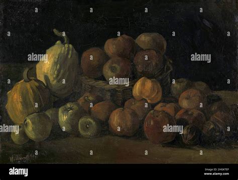 Still life with apple basket and pumpinks - 1885 - Oil on canvas 59 x 84,5 cm - Van Gogh Vincent ...