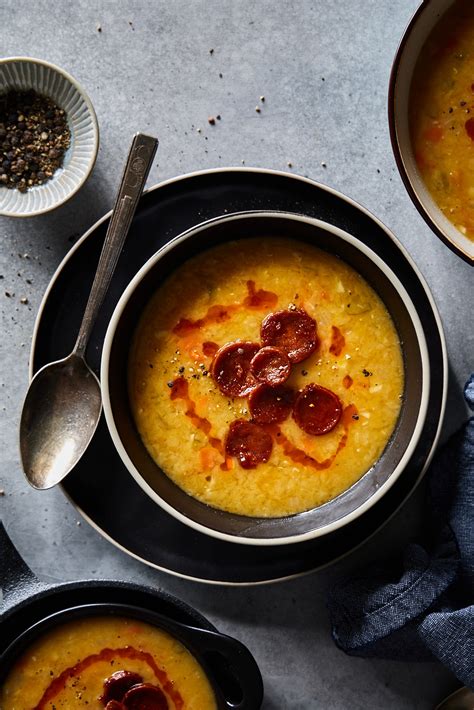 Smokey Red Lentil And Chorizo Soup Olive And Mango