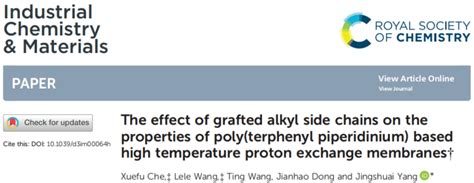 科学网—icm论文 东北大学杨景帅副教授团队：高性能高温质子交换膜的设计——长侧链烷基季铵化的聚三联苯哌啶鎓 孔景的博文