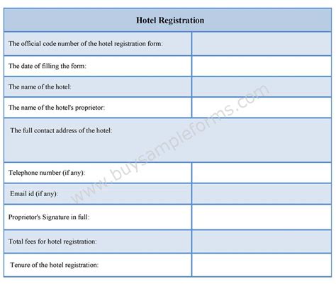 Hotel Registration Form Example By Jasmine Everett At Coroflot