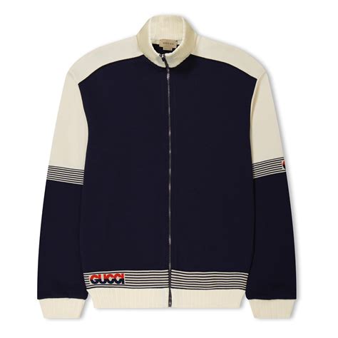 Gucci Gucci Jersey Zip Swt Jn34 Kids Navy 4669 Flannels