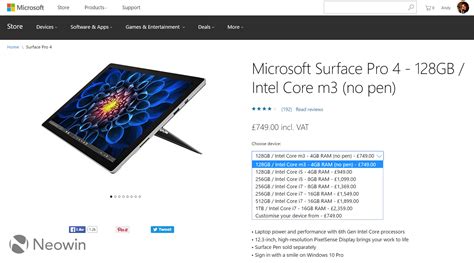 Microsoft UK drops Pen from entry-level Surface Pro 4 - Neowin