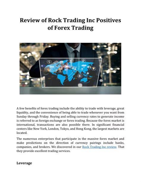 PPT Review Of Rock Trading Inc Positives Of Forex Trading PowerPoint