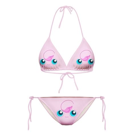 Pink Pokemon Cartoon Two Piece Sexy Bikini Swimwear