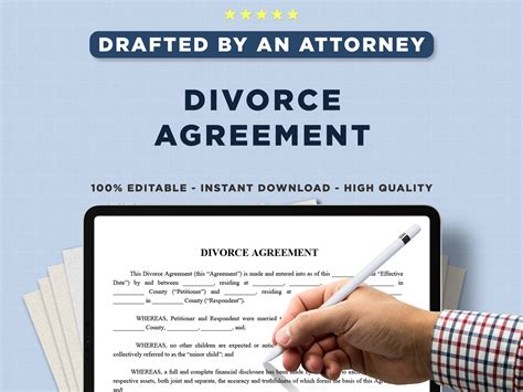 Printable Divorce Papers Marital Settlement and Legal Separation