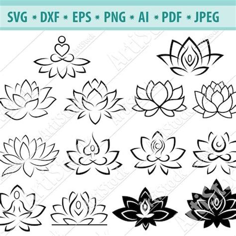 Lotus Svg File Lotus Mandala Svg Lotus Flower Svg Lotus Silhouette