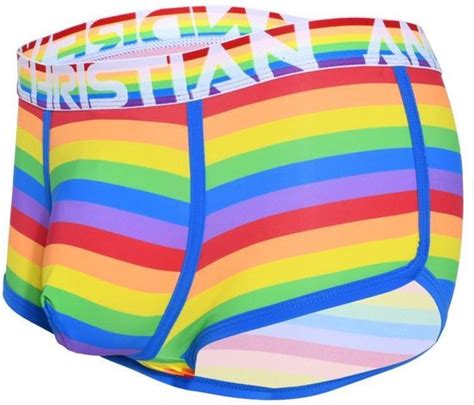 Andrew Christian Pride Stripe Boxer W Almost Naked Blauw MAAT L