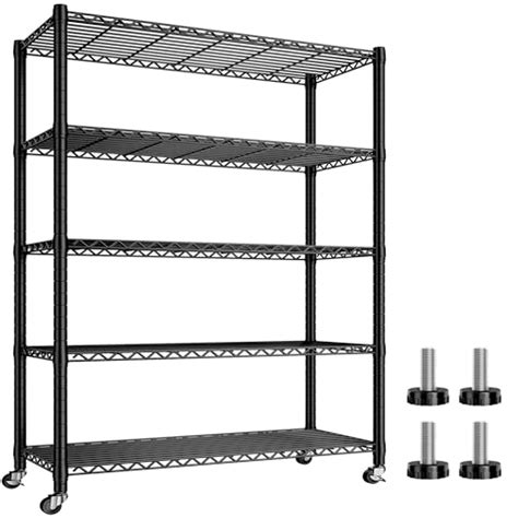 Reibii 76h Wire Shelving Loads 2100lbs5 Tier Metal Shelving With