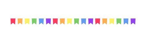 Rainbow Flag Garland Bunting Divider Simple Vector Illustration Clipart