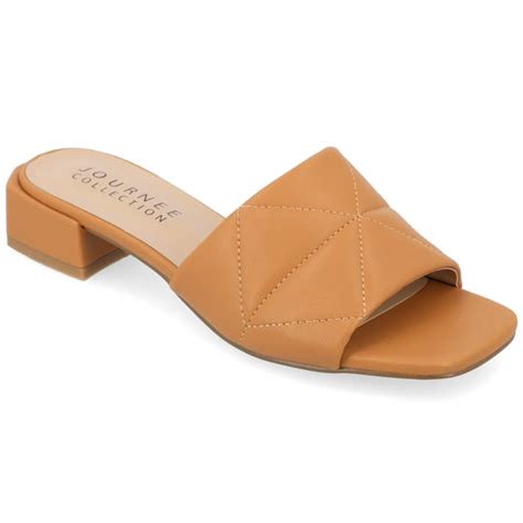 Journee Collection Womens Elidia Slip On Block Heel Vegan Leather