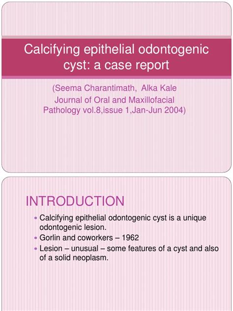 Calcifying Epithelial Odontogenic Cyst | Epithelium | Tissue (Biology)